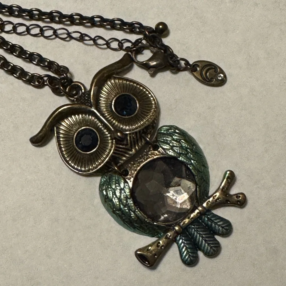 Vintage Y2K Charming Charlie Long Owl Pendant Necklace